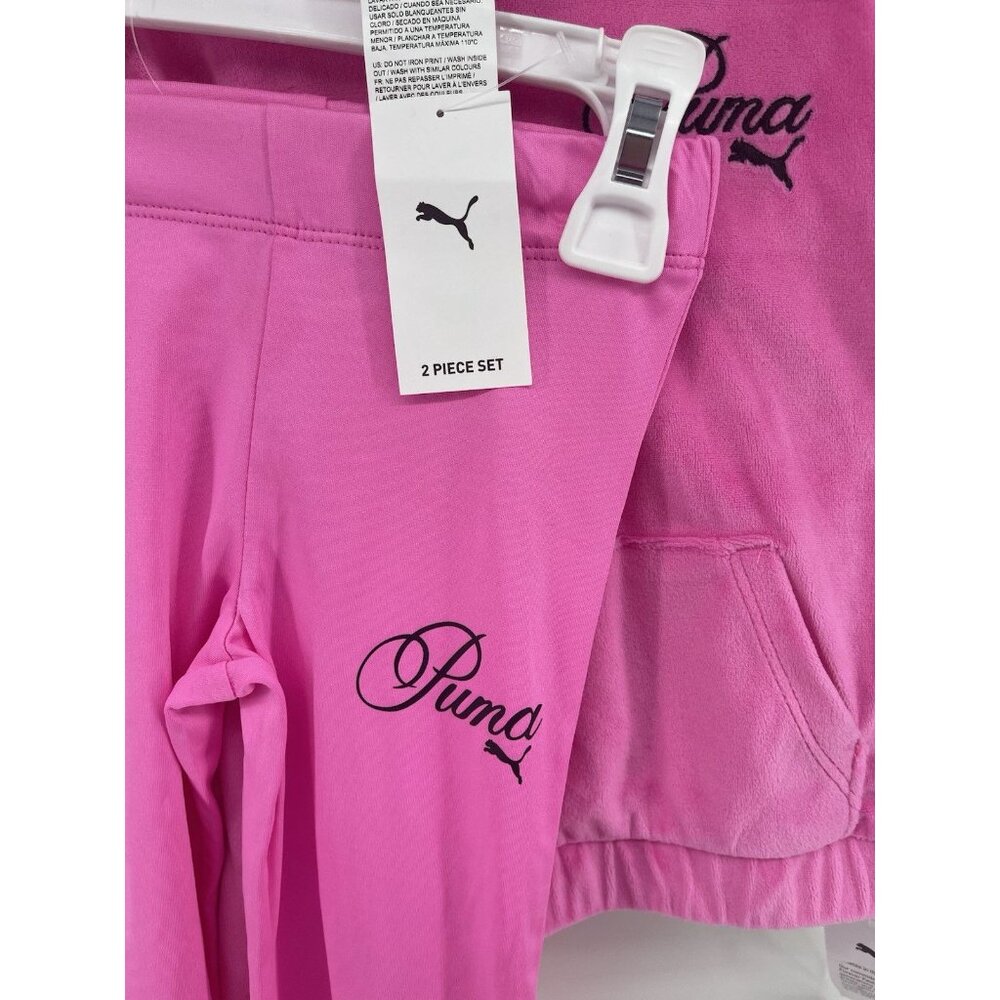 NWT PUMA SIZE 24 MONTHS 2 PIECE‎ TRACK JOGGING SWEAT Pink Black Girls Athletic - Picture 3 of 7